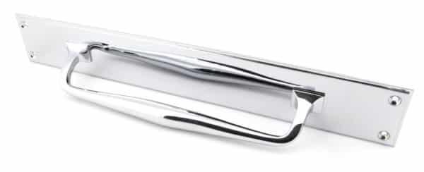 Polished Chrome 425mm Art Deco Pull Handle on Backplate 2