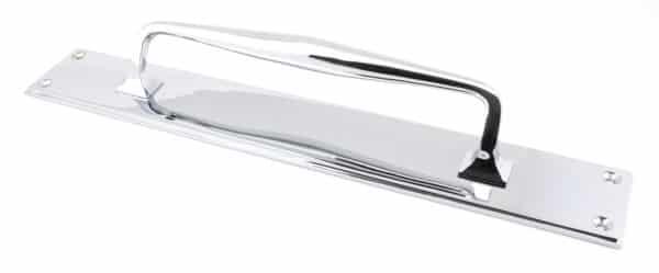 Polished Chrome 425mm Art Deco Pull Handle on Backplate 1