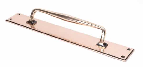 Polished Bronze 425mm Art Deco Pull Handle on Backplate 1