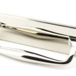 Polished Nickel 300mm Art Deco Pull Handle on Backplate 2