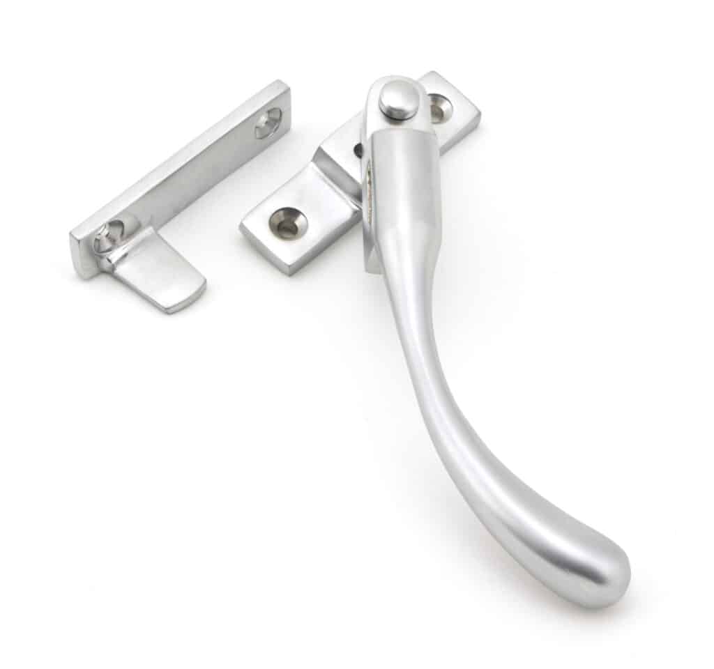 Satin Chrome Night-Vent Locking Peardrop Fastener - RH 1