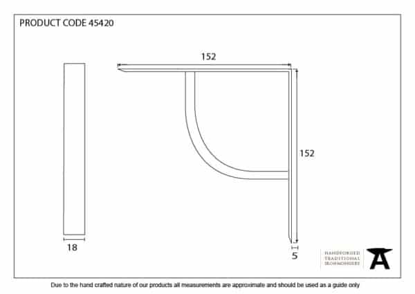 Natural Smooth 6'' x 6'' Plain Shelf Bracket 2