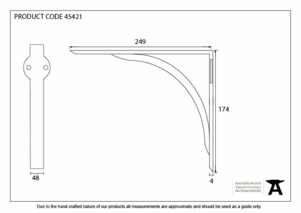 Natural Smooth 10'' x 7'' Curved Shelf Bracket 2