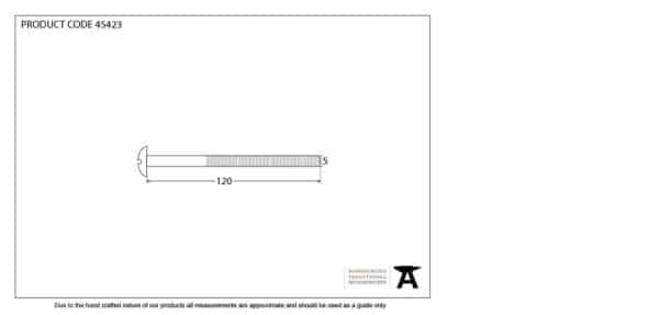 Satin Chrome M5 x 120mm Male Bolt (1) 2