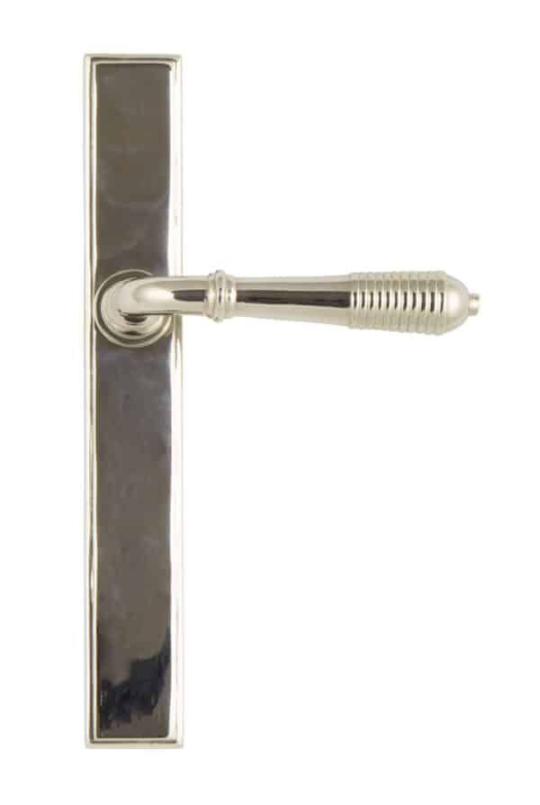 Polished Nickel Reeded Slimline Lever Latch Set 2