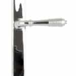 Polished Chrome Reeded Slimline Lever Latch Set 2