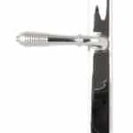 Polished Chrome Reeded Slimline Lever Latch Set 1