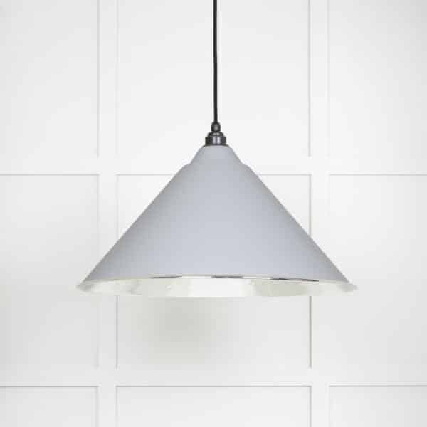 Hammered Nickel Hockley Pendant in Birch 1