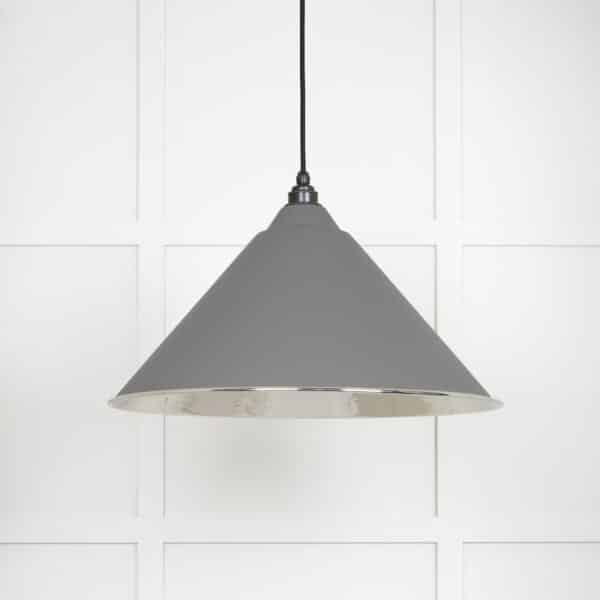 Hammered Nickel Hockley Pendant in Bluff 2