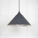 Hammered Nickel Hockley Pendant in Slate 2