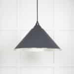 Hammered Nickel Hockley Pendant in Slate 1
