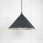 Hammered Nickel Hockley Pendant in Soot 2