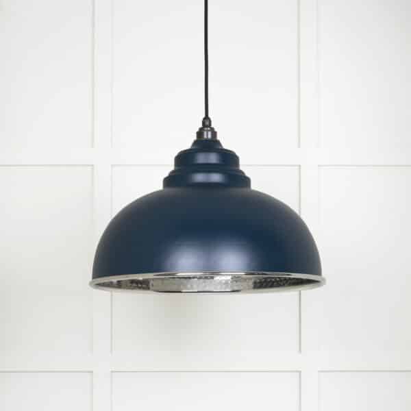 Hammered Nickel Harborne Pendant in Dusk 1