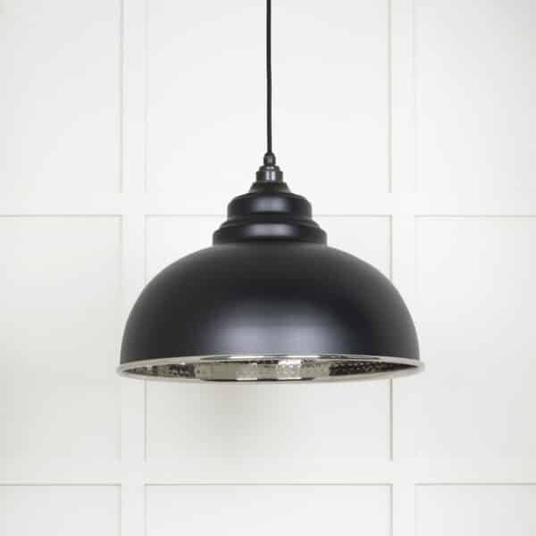 Hammered Nickel Harborne Pendant in Elan Black 2