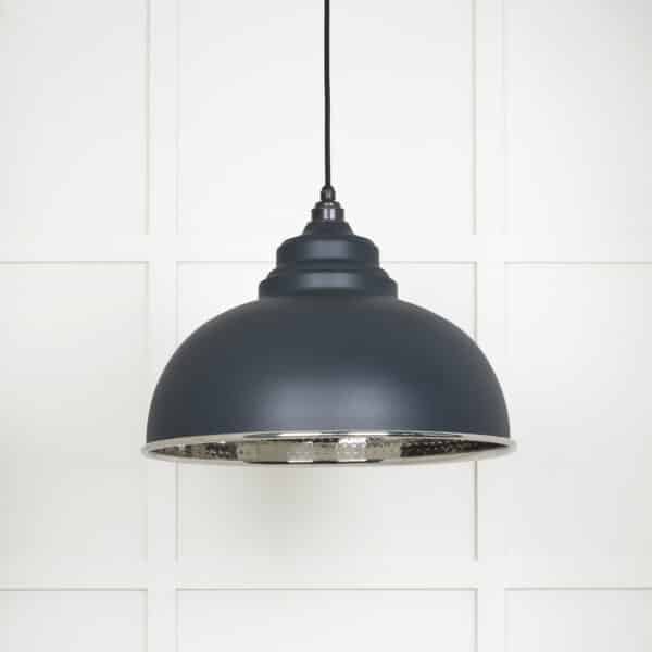 Hammered Nickel Harborne Pendant in Soot 2