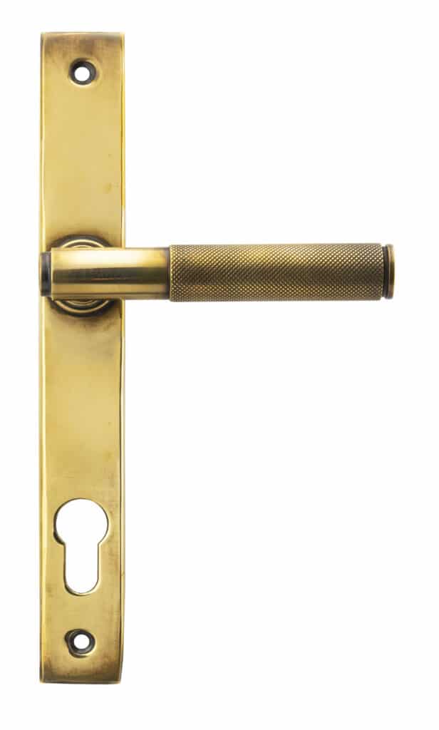 Aged Brass Brompton Slimline Lever Espag. Lock Set 1