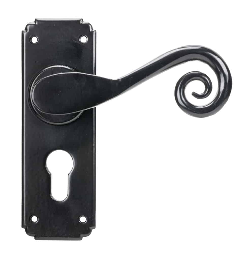 Black Monkeytail Lever Euro Lock Set 1
