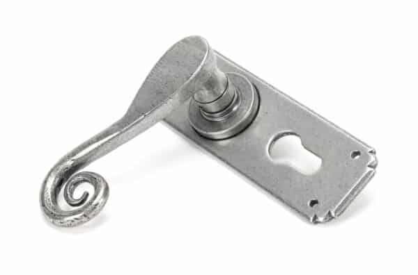 Pewter Monkeytail Lever Euro Lock Set 2