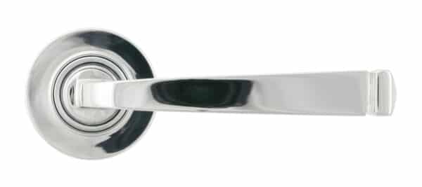 Polished Chrome Avon Round Lever on Rose Set (Plain) 2