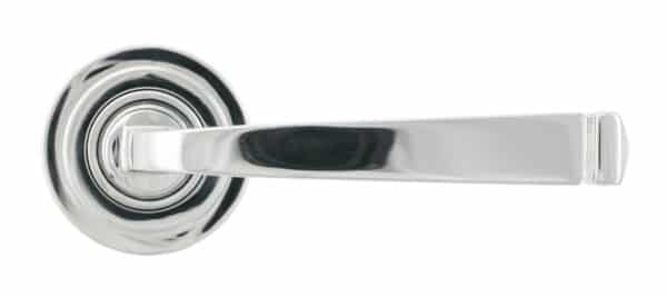 Polished Chrome Avon Round Lever on Rose Set (Art Deco) 2