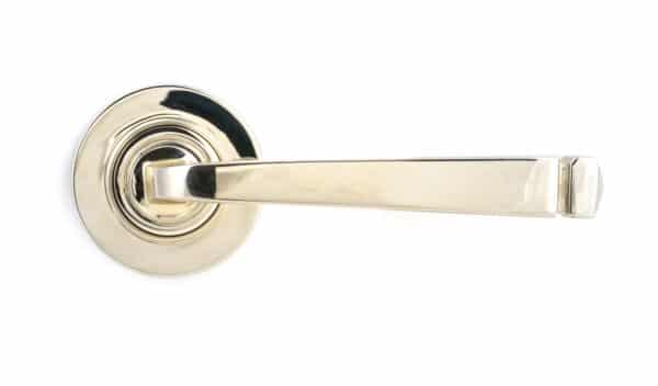 Polished Nickel Avon Round Lever on Rose Set (Plain) 2