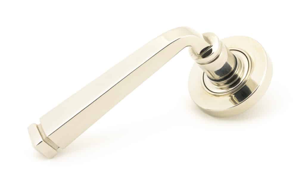 Polished Nickel Avon Round Lever on Rose Set (Plain) 1