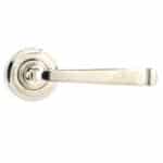 Polished Nickel Avon Round Lever on Rose Set (Art Deco) 2