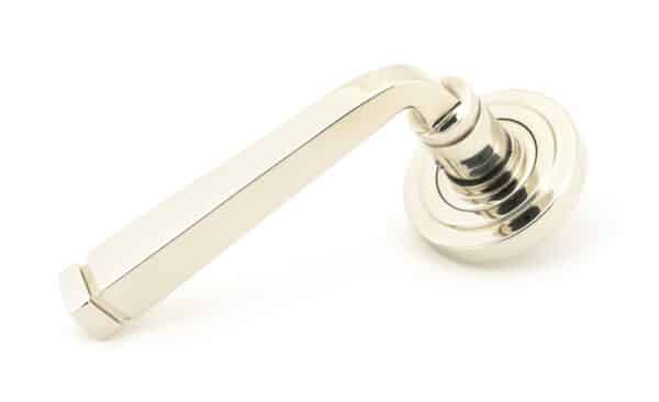 Polished Nickel Avon Round Lever on Rose Set (Art Deco) 1