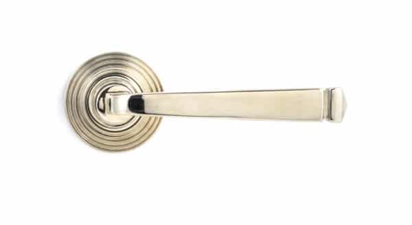 Polished Nickel Avon Round Lever on Rose Set (Beehive) 2