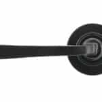 Black Avon Round Lever on Rose Set (Plain) 2