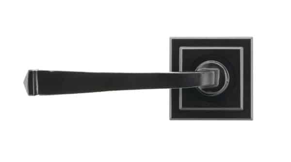 Black Avon Round Lever on Rose Set (Square) 2