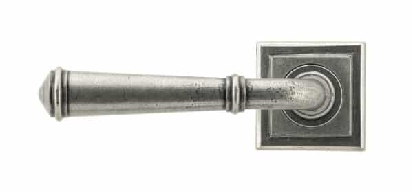 Pewter Regency Lever on Rose Set (Square) 2