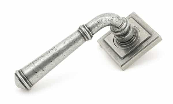 Pewter Regency Lever on Rose Set (Square) 1