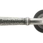 Pewter Hammered Newbury Lever on Rose Set (Beehive) 2