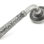 Pewter Hammered Newbury Lever on Rose Set (Beehive) 1