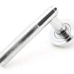 Polished Chrome Brompton Lever on Rose Set (Art Deco) 1