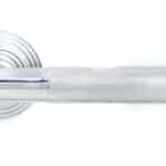 Polished Chrome Brompton Lever on Rose Set (Beehive) 2