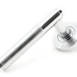 Polished Chrome Brompton Lever on Rose Set (Beehive) 1
