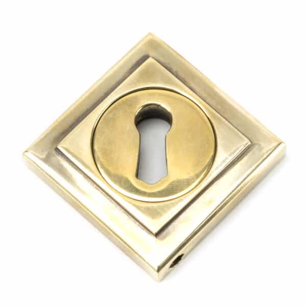 Aged Brass Round Escutcheon (Square) 2