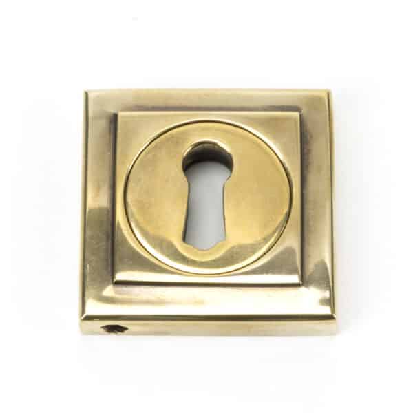 Aged Brass Round Escutcheon (Square) 1