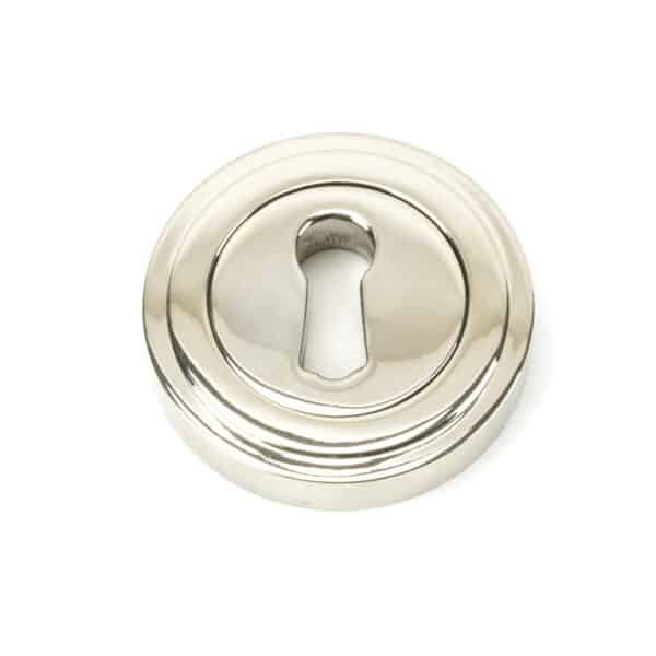 Polished Nickel Round Escutcheon (Art Deco) 1