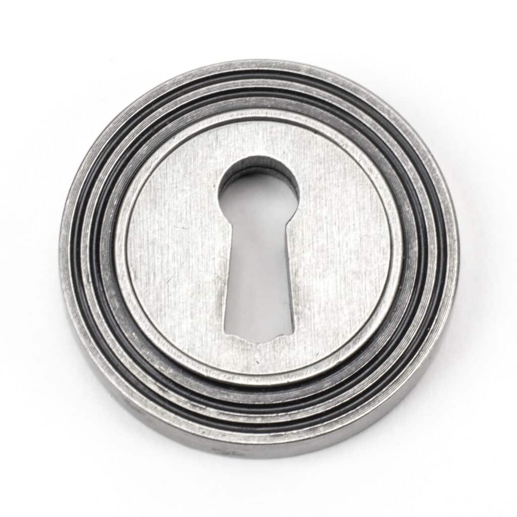 Pewter Round Escutcheon (Beehive) 1