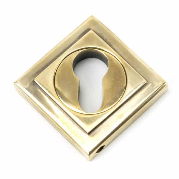 Aged Brass Round Euro Escutcheon (Square) 2