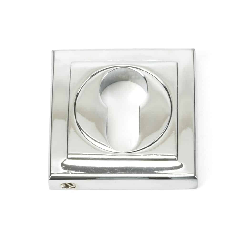 Polished Chrome Round Euro Escutcheon (Square) 1