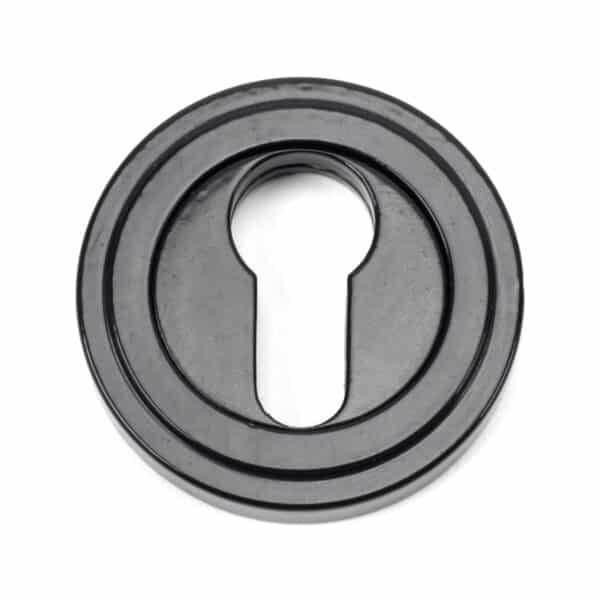 Black Round Euro Escutcheon (Art Deco) 1