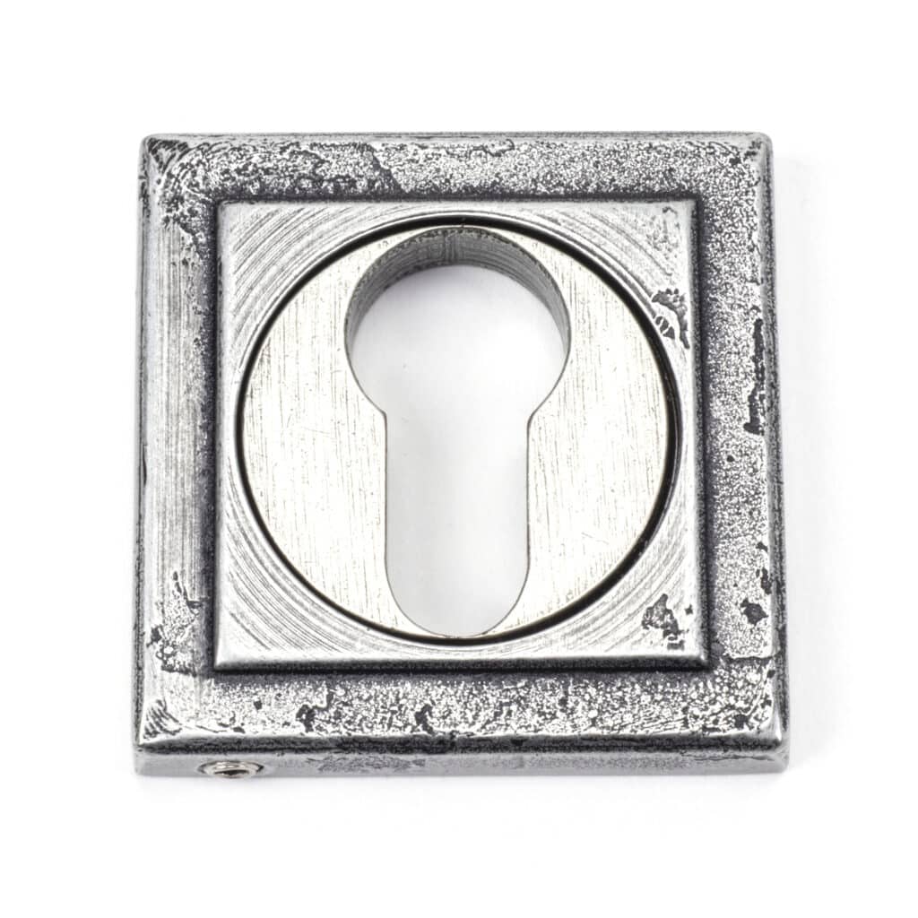 Pewter Round Euro Escutcheon (Square) 1