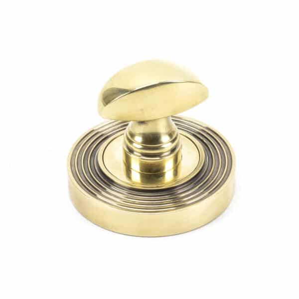 Aged Brass Round Thumbturn Set (Beehive) 2