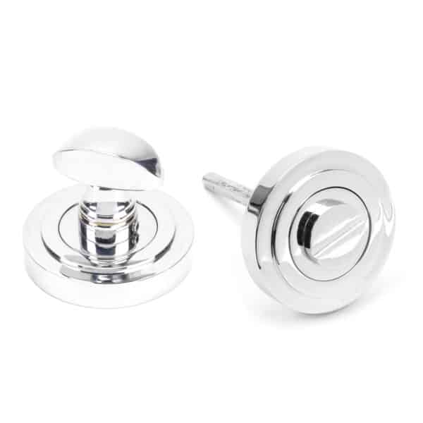 Polished Chrome Round Thumbturn Set (Art Deco) 1