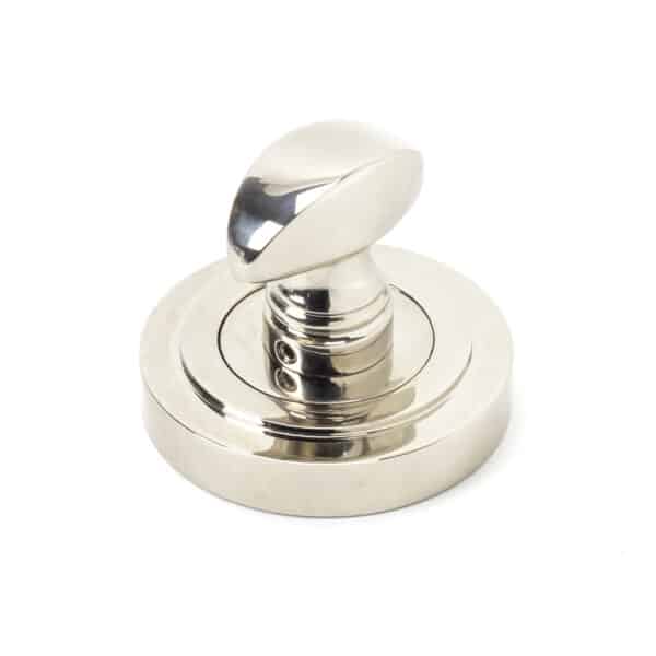 Polished Nickel Round Thumbturn Set (Art Deco) 2