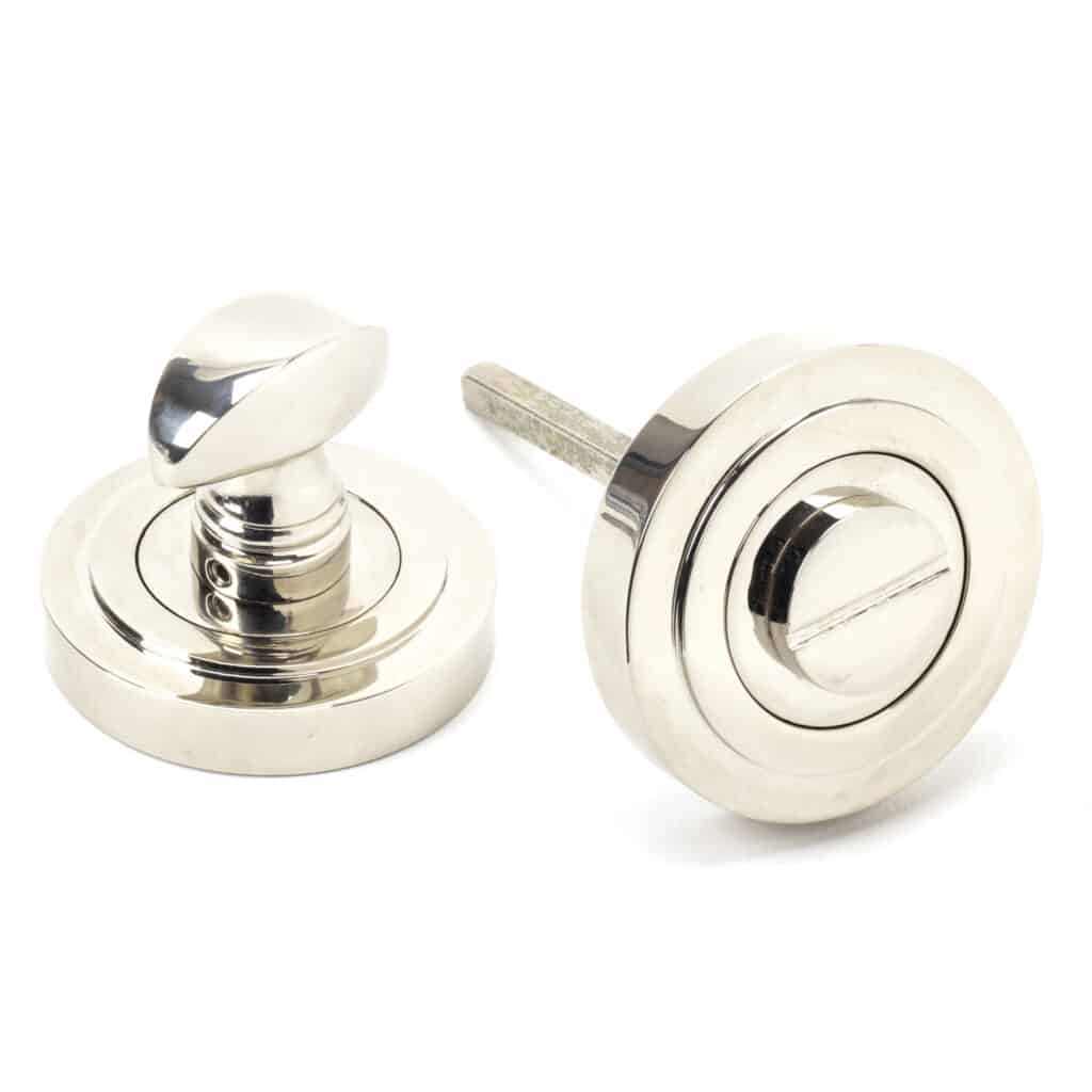 Polished Nickel Round Thumbturn Set (Art Deco) 1